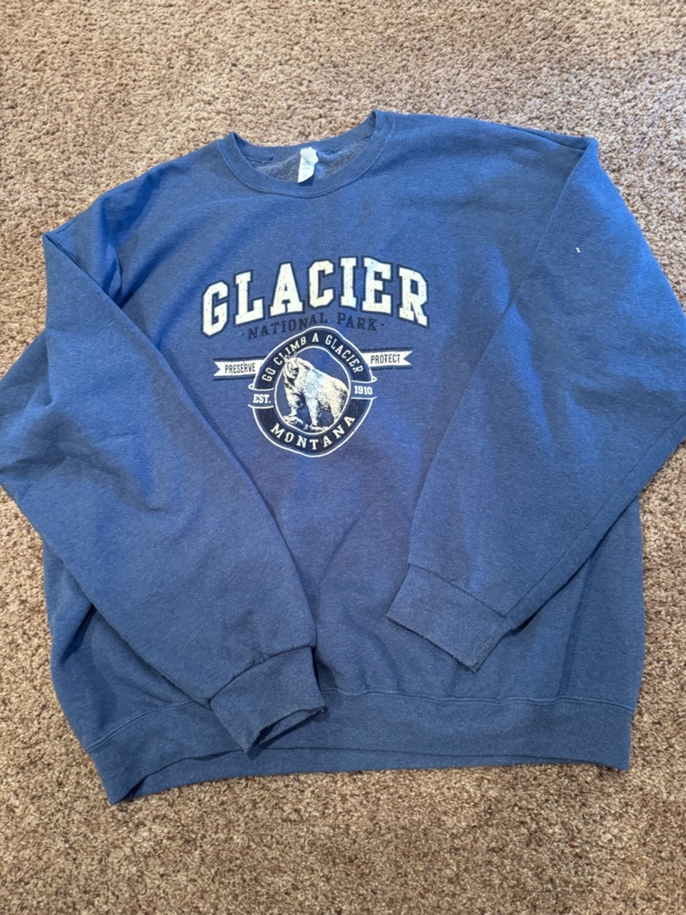 Montana Glacier National Park Blue Crewneck Sweatshirt